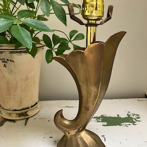 Vintage Brass Cornucopia Lamp Base - Needs Shade