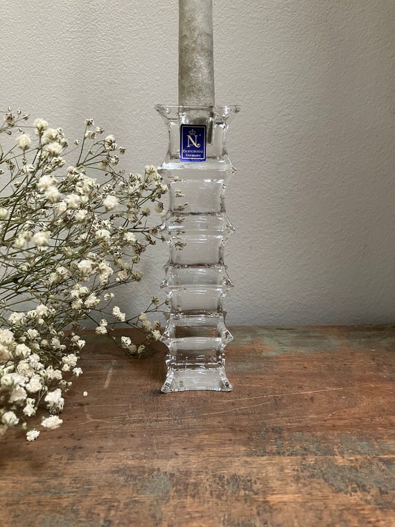 German Crystal Candle Holder | Nachtmann Crystal Taper Candle 