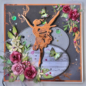 No aniversário da bailarina, dança da bailarina, cartão feito à mão de luxo, cartão de feliz aniversário, cartão para todas as ocasiões