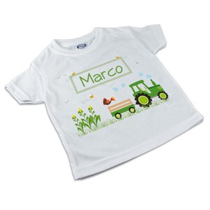 T-Shirt, Kinder T-Shirt mit Namen, Junge/Mädchen, Motiv Traktor, Waldtiere, Zoo Bild 3