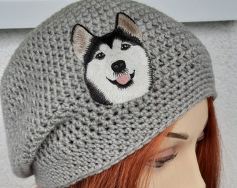 Beanie for every season, merino wool, approx. 56 - 58 cm head circumference, application husky, hand-sewn