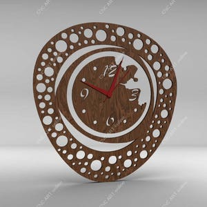 Router C13 laser Nice clock design DXF and EPS File For CNC Plasma 