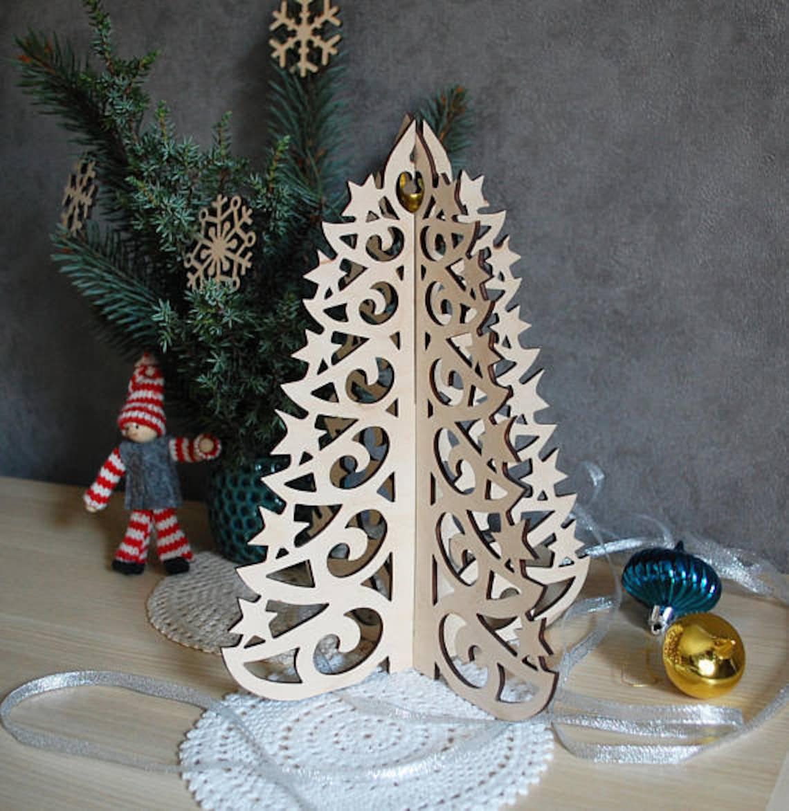 5 Christmas Tree Dxf Dwg and Eps File for CNC Plasma Router Etsy