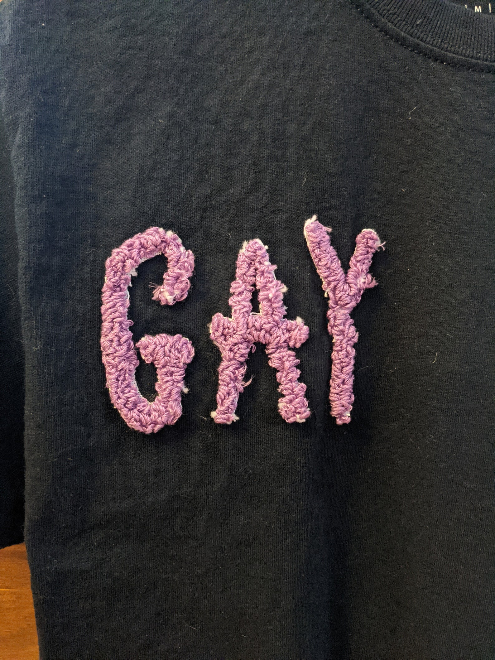 GAY Purple Embroidered T Shirt - Etsy