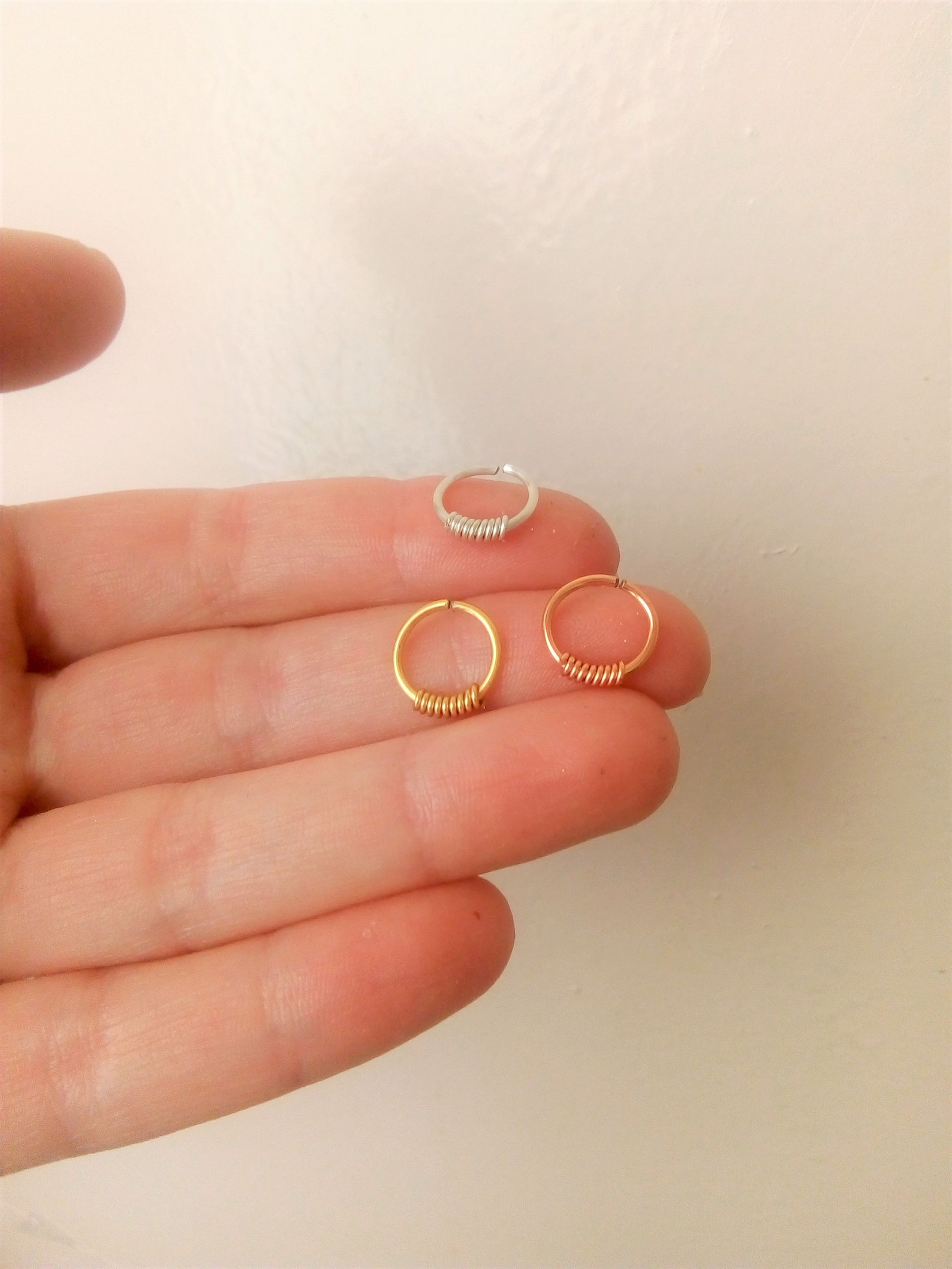 Belly button ring wire wrapped navel hoop belly piercing Etsy