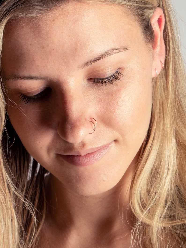 16g Gold silver Septum hoop nose ring retainer 22g 20g 18g Etsy