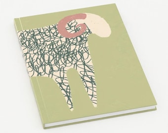 A5 Green Sheep Hardback Lined Notebook | Perfect gift country vibe hardback notes book. stationary and office.