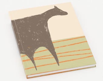 A5 Brown Cow and Moon Hardback Lined Notebook | Perfect gift country vibe hardback notes book. stationary and office.