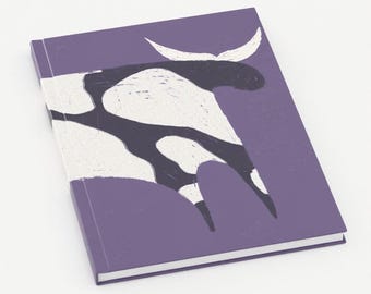 A5 Purple Cow Hardback Lined Notebook | Perfect gift country vibe hardback notes book. stationary and office.