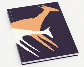 A5 Orange Deer Hardback Lined Notebook | Perfect gift country vibe hardback notes book. stationary and office.