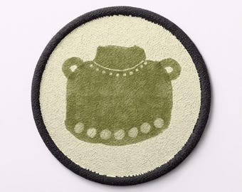 Wonky Pot Round Patch 8 x 8cm | Vegan friendly water based ink iron on or sew on patch