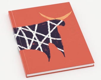 A5 Striped Cow Hardback Lined Notebook | Perfect gift country vibe hardback notes book. stationary and office.