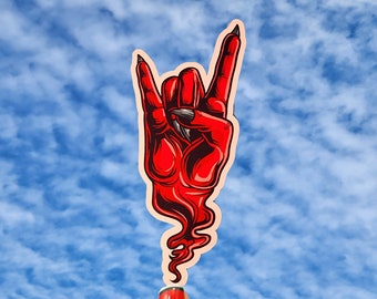 Devil Horns Sticker, Rock On Sticker, Metal Rock Sticker, Devils Hand Sticker, Rock n Roll Sticker