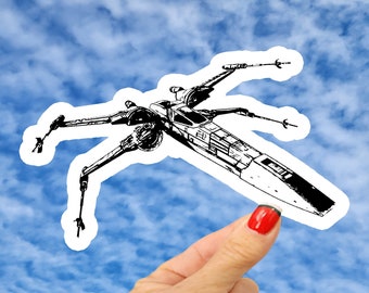 Star Wars X Wing Blueprint Sticker, Star Wars Spaceship Sticker, Starfighter Sticker, Xwing Sticker