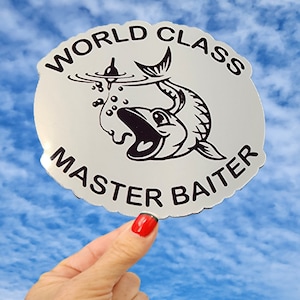 Master Baiter Sticker, World Class Master Baiter Sticker, Fisherman Sticker, Fishing Sticker, Tackle Box Sticker