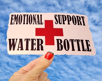 Emotional Support Water Bottle Sticker, Funny Water Bottle Decal, Hydroflask Sticker