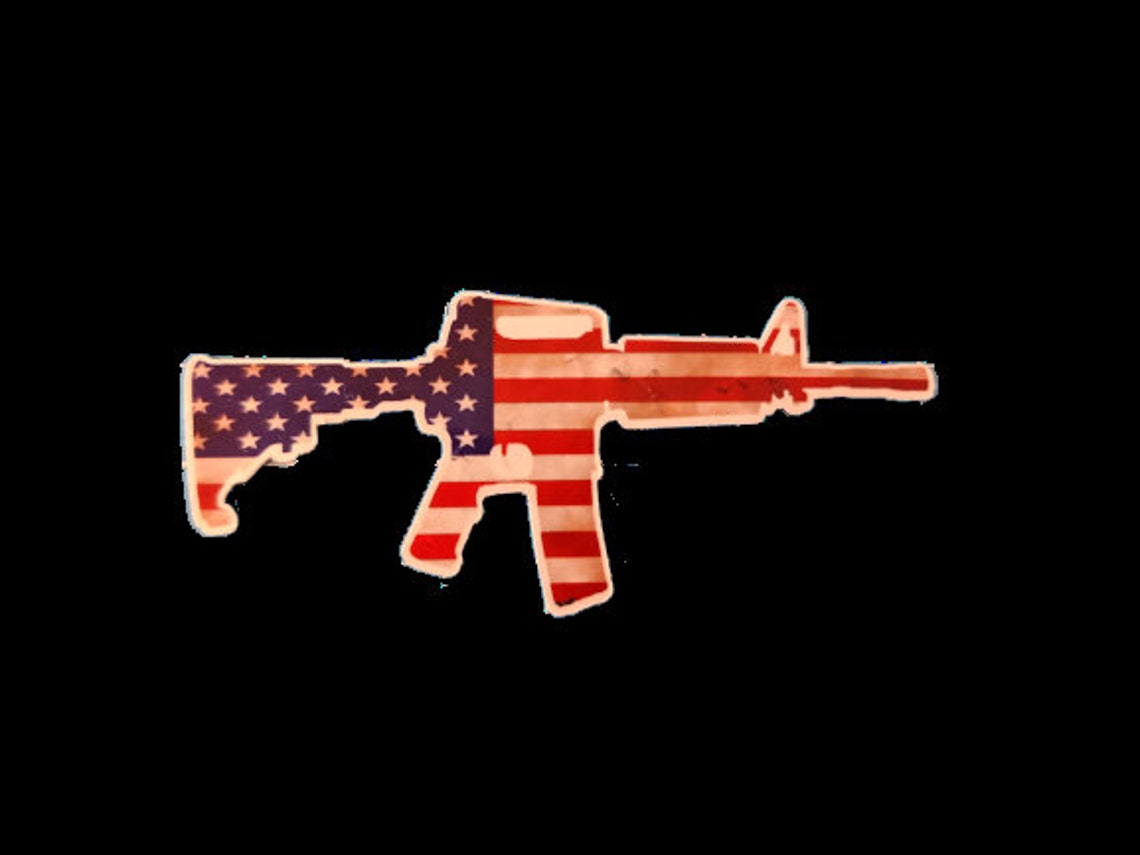 American Flag Gun Sticker American Flag Gun Sticker Gun Etsy