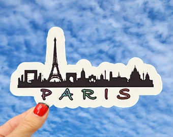 Paris Sticker, Paris Skyline Sticker, Paris Landmarks Sticker, Eiffel Tower Sticker, Paris France Sticker, Travel Souvenir Gift Sticker