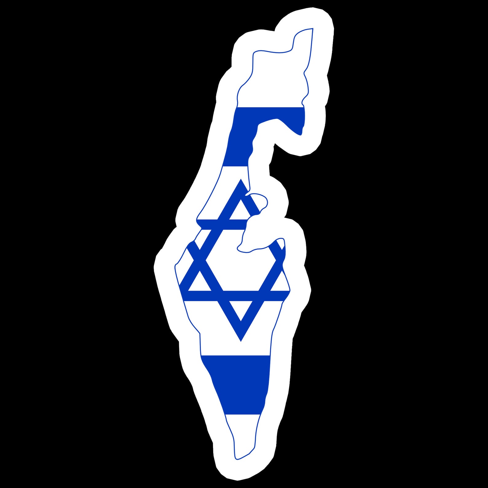 Map of Israel Sticker, Israeli Flag Sticker, Star of David Sticker ...