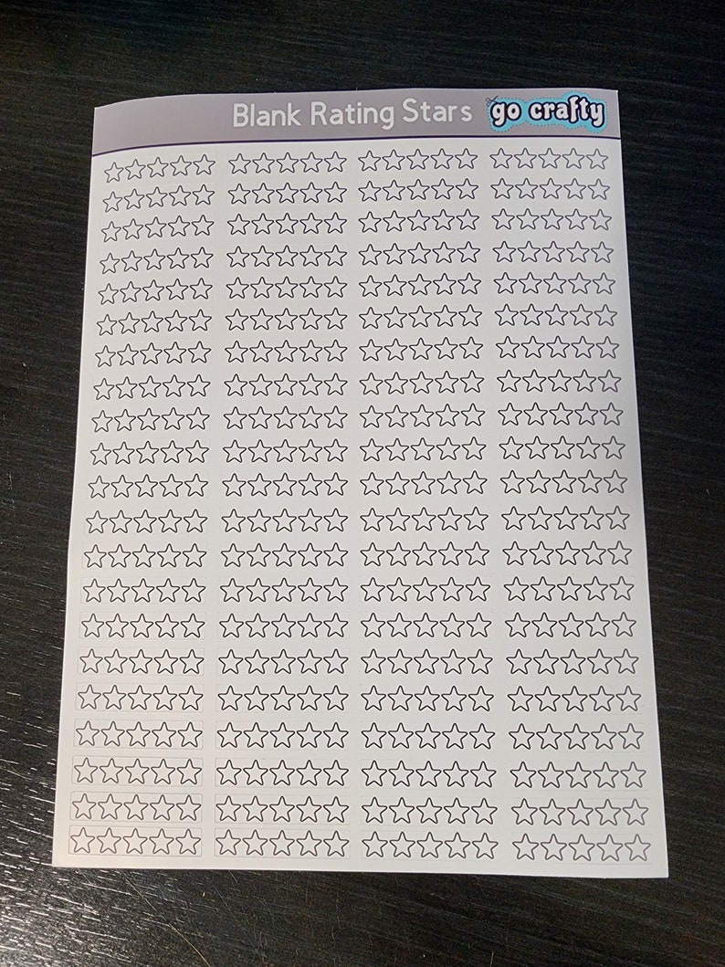 Rating Stars - Blank | Each Sticker .28