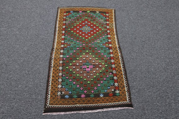 Turkish Kilim Rug 2.7 Ft X 4.7 Ft 81x140 Cm Bohemian Kilim Rug