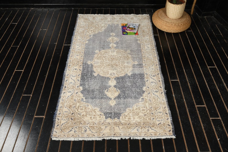 117x221 cm Area Wool Rug Turkish Carpet Rug Bohemian Rug 3.10 ft x 7.3 ft Handmade Anatolian Rug Boho Decor Rug Vintage Carpet