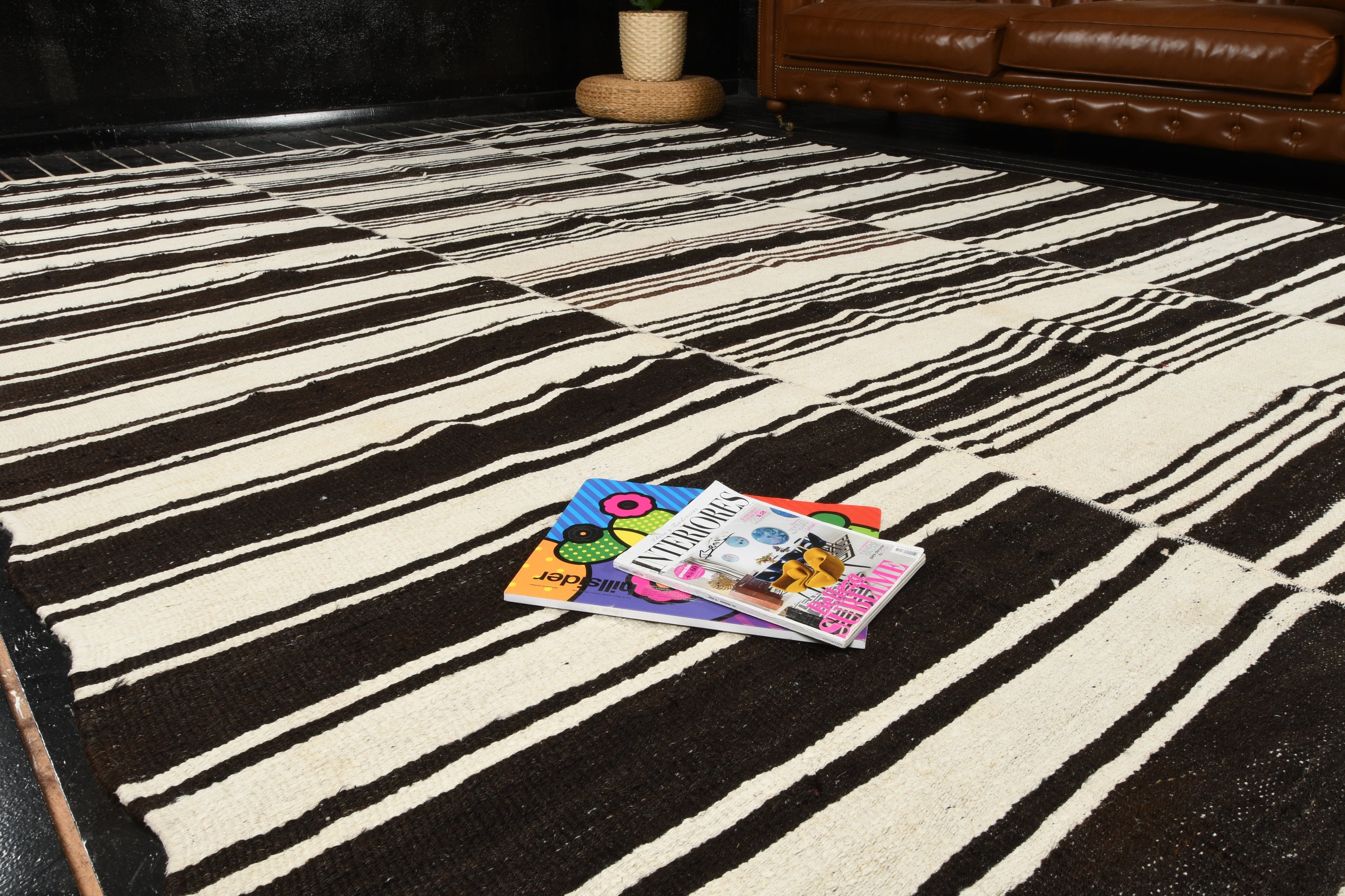 Black And White Stripe Rug 8.6ft x11.6 ft 260x352 cm Etsy