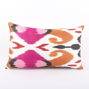 12x20 Ikat Pillow Case, Silk Throw Pillow, Lumbar Pillow Cover, Decorative Pillow, ikat Pillow Cover
