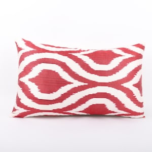 12x20 Ikat Pillow Case, Silk Throw Pillow, Lumbar Pillow Cover, Decorative Pillow, ikat Pillow Cover