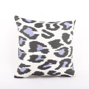 16x16 Decorative Silk Pillow, İkat Throw Pillow, Unique Lumbar Pillow, Silk Pillow Cover, Handmade Pillow, Geometric Pillow
