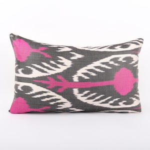 12x20 Ikat Pillow Case, Silk Throw Pillow, Lumbar Pillow Cover, Decorative Pillow, ikat Pillow Cover