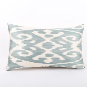 12x20 Silk Pillow, Ikat Throw Pillow, Lumbar Pillow Cover, Decorative Pillow, Ikat Pillow Cover