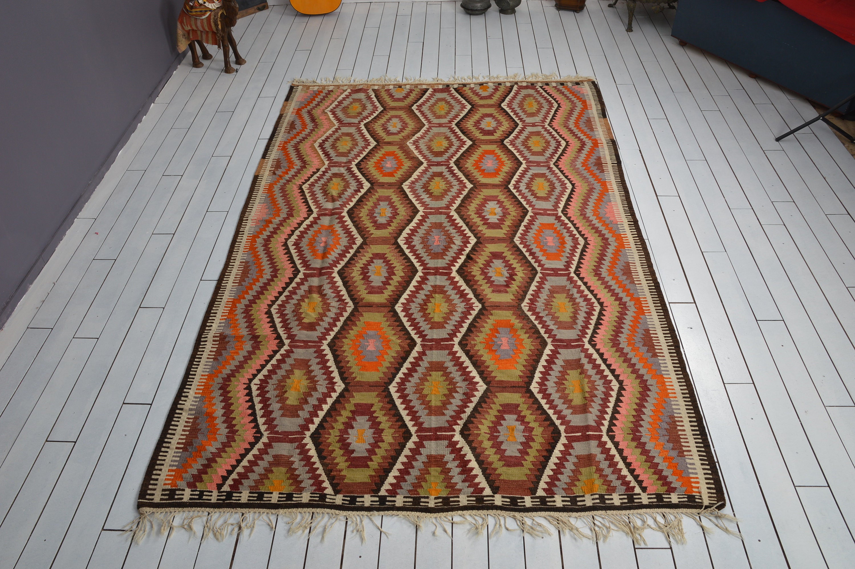 Kilim Rug 5.8ft X 8.7 Ft 180x270 Cm Hand Knotted Area Rug Etsy UK
