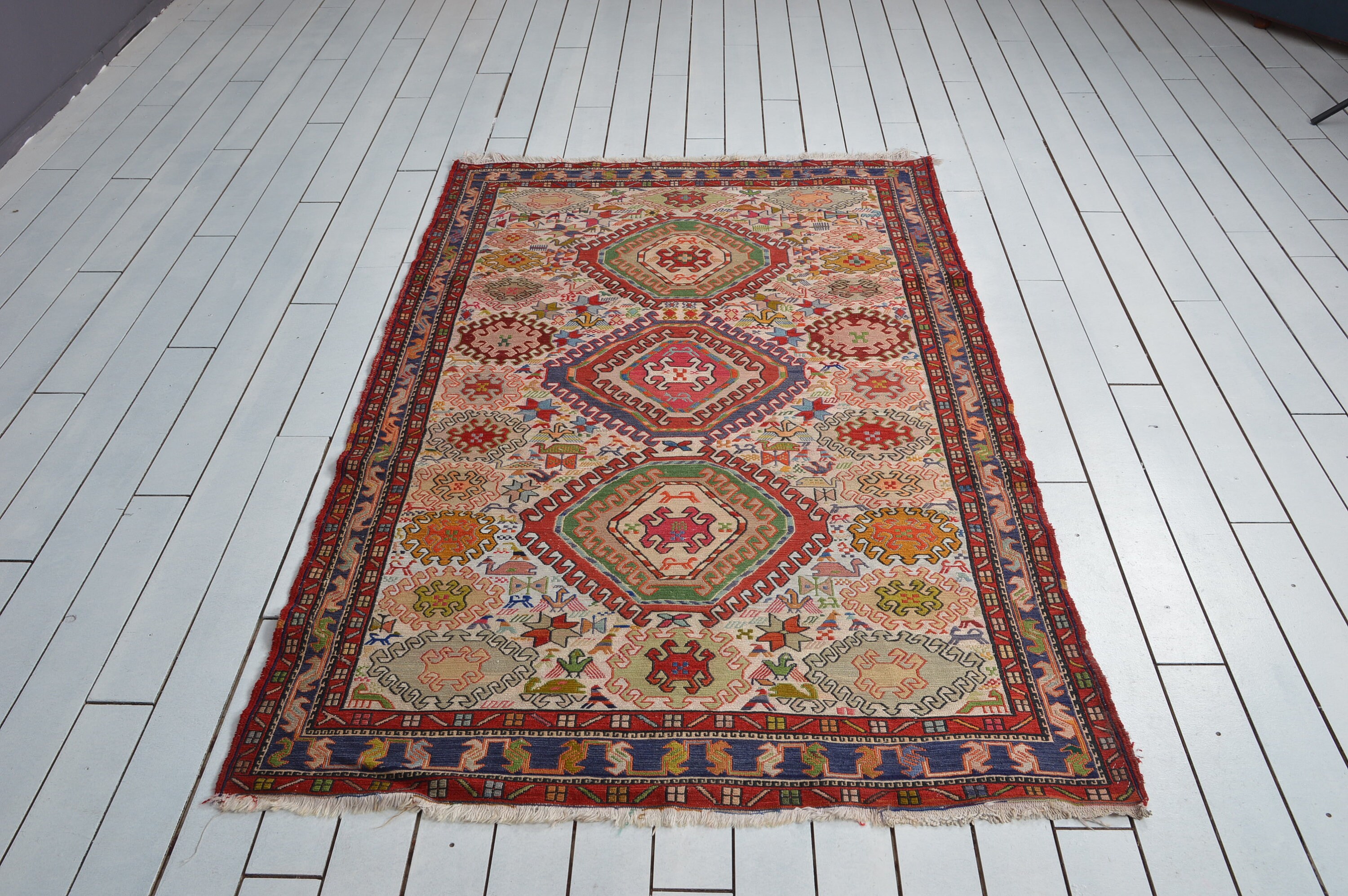 Kilim Rug 3.6 Ft X 5.5 Ft 125x190cm Vintage Area Kilim Rug Etsy