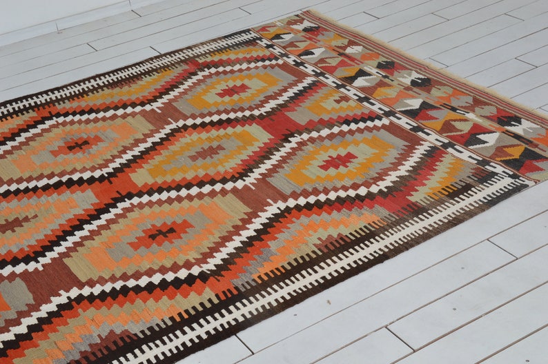 Kilim Rug 5.2ft x 8.6 ft 160x260 cmBohemian Kilim Rug Etsy