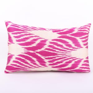 12x20 Unique Silk Pillow, Ikat Pillow Covers, Silk Throw Pillow, Silk Cushion Cover, Handmade Silk Ikat Pillow