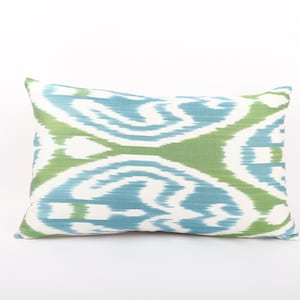 12x20 Ikat Pillow Case, Silk Throw Pillow, Lumbar Pillow Cover, Decorative Pillow, ikat Pillow Cover