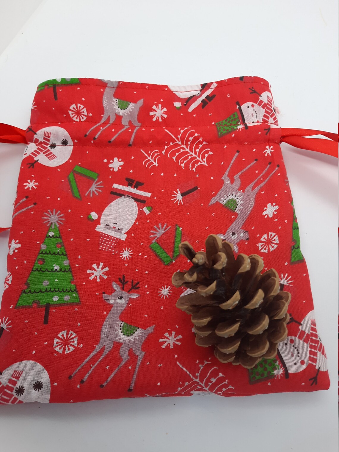 Drawstring Reusable Christmas Gift Bags Gift Bagsfabric Gift - Etsy UK