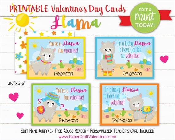 Llama Valentine Playing cards Printable Clroom Valentines image relating to Printable Valentines Craft identify Llama Valentine Playing cards Printable Clroom Valentines