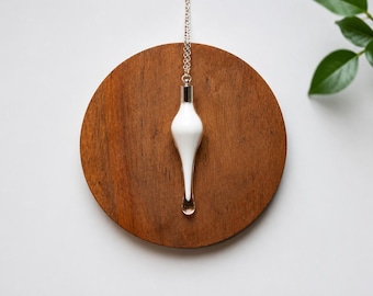 Handmade Cremation Necklace – Glass Ash Keepsake Pendant – Memorial Jewelry for ashes or funeral flowers