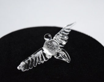 Handmade glass memorial keepsake bird - Cremation keepsake - Ashes fused iinside - Funeral ornament