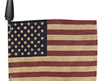 50 Star Black Painted Wooden Stick Flag 16/"x24/" 16x24 inch USA American U.S.A