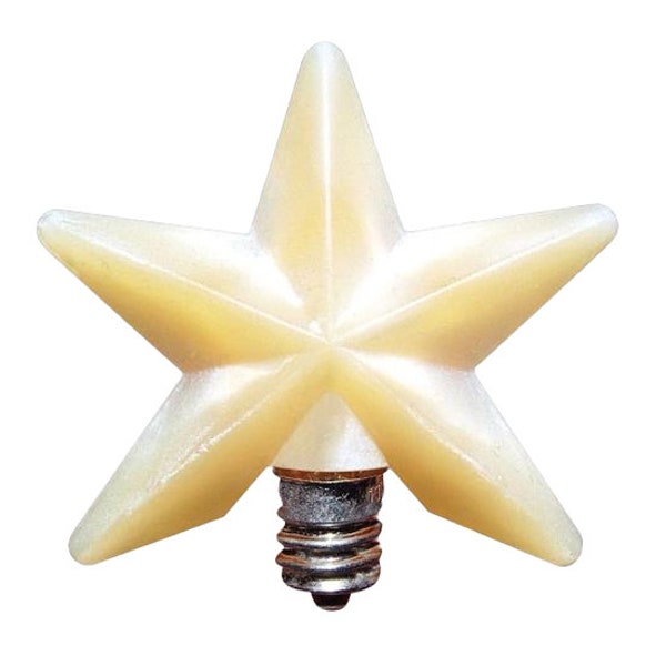 Novelty Silicone Dipped Warm Light Bulb - Star Large - Candelabra Socket - 3" High - Farmhouse, American, Patriotic, Christmas - WIC-GLIGHTL