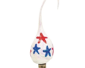 Novelty Silicone Dipped Light Bulb - Old Glory  - Candelabra Socket - 3 Watt - Patriotic, Summer - WIC-G0140911