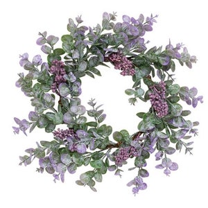 Lavender Eucalyptus with Seeds Wreath - 7" Inner Diameter - Easter, Spring, Summer - Floral Arranging - WIC-FT29002