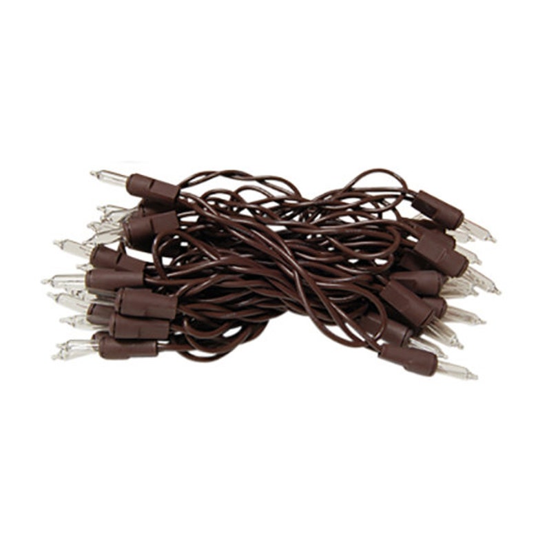 35 Count Light String / Strand / Set - Brown Cord - Clear Miniature ...