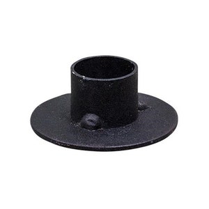 Taper Candler Holder - Black Iron - Primitive - Round - 2" Diameter x 1.5" High - For Window Sills & More - WIC-G46334