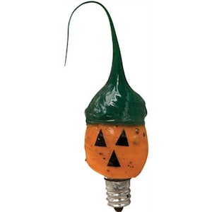 Novelty Silicone Dipped Light Bulb - Pumpkin Face - Candelabra Socket - Halloween, Fall, Autumn - WIC-G0141030
