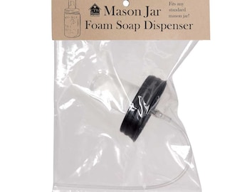 Foaming Soap Dispenser / Pump Replacement Lid For Mason Jar - Black - 3" Standard Size - Kitchen, Bath - CTW-360272F