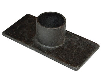 Taper Candler Holder - Black Iron - Primitive - Narrow Rectangle 3" L x 1.5" D x 1" H - For Window Sills & More - WIC-G46218